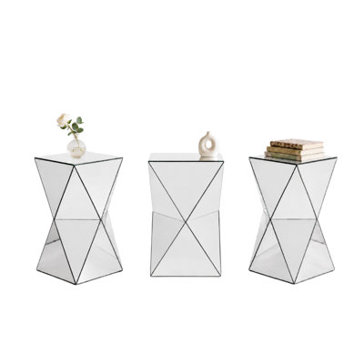 Modern Glam Geometric Mirrored Accent Table