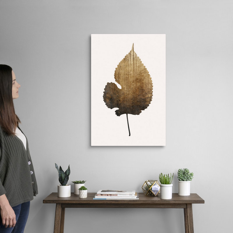 «Golden Leaf», art mural sur toile, Toile tendue, H 30 po x l 20 po