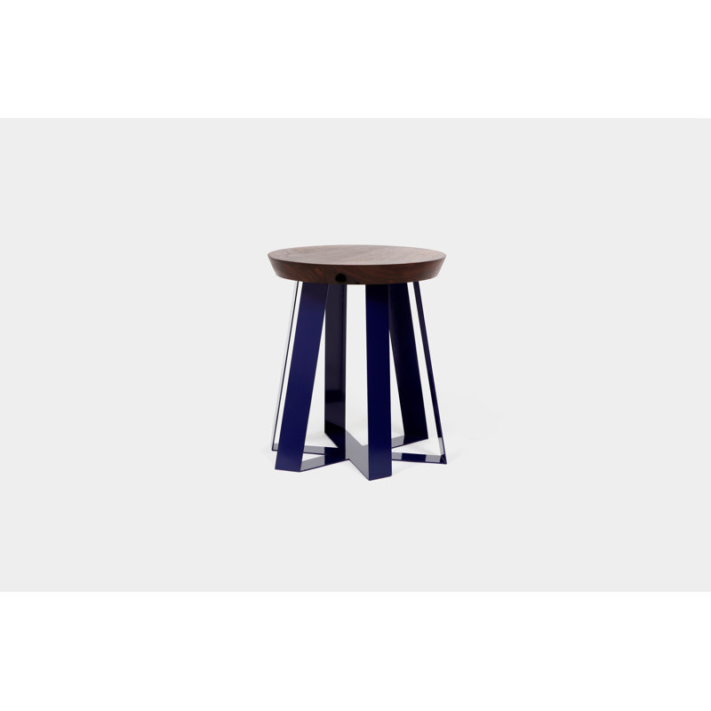 ARS Accent Stool, Purple, Walnut