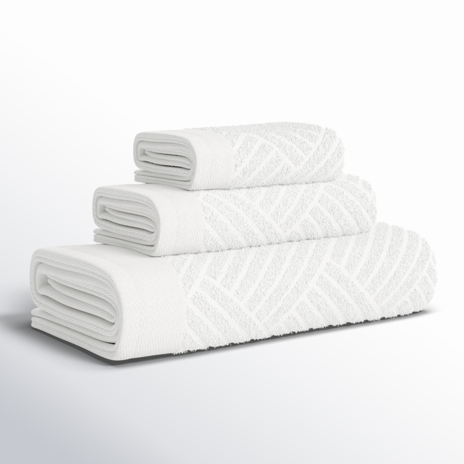 Ocilla 3-Piece Egyptian Cotton Towel Set, White