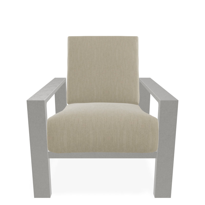 Larssen Deep Seating Cushion Arm Chair, Snow, Equal Ink