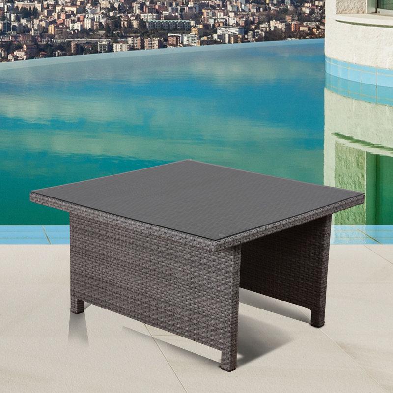 Arve Square Metal Outdoor Chat Table , 45'' in. W 45'' in. D, Gray