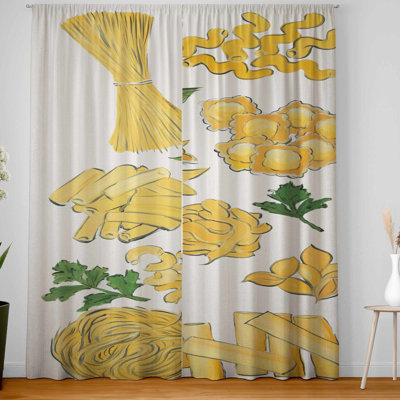 Various Kind of Pasta Blackout Curtains - Home Decor Pair
