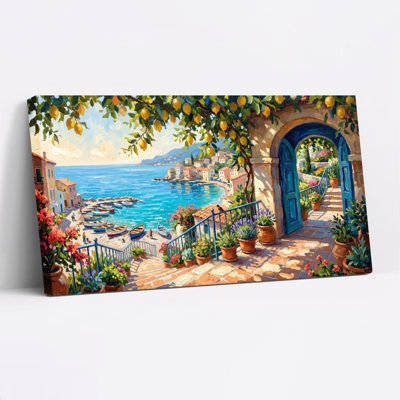 Coastal Village Canvas Wall Art Set Of 1