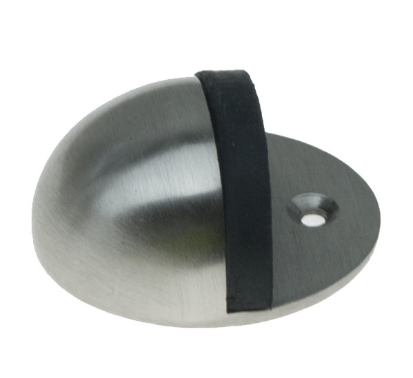 Manvel Brass Floor Fixed Door Stop, Satin Chrome