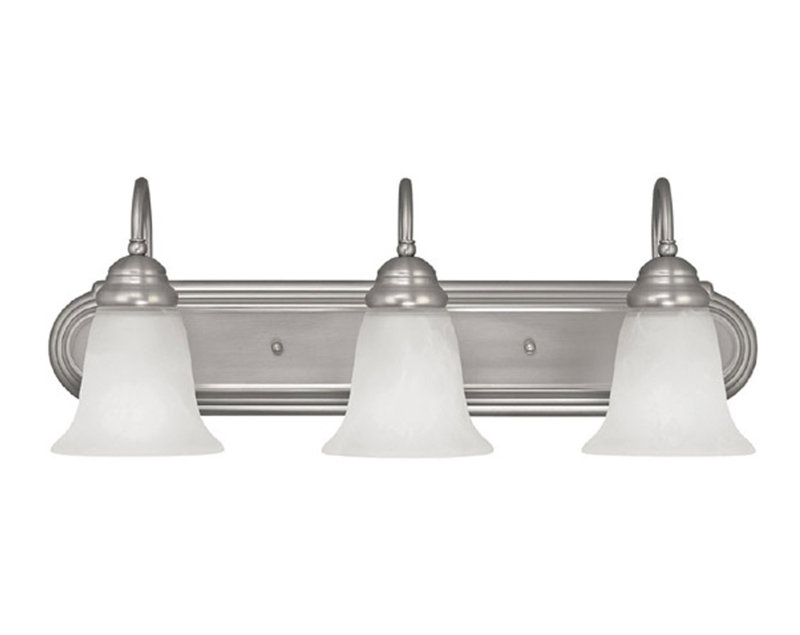Dimmable Vanity Light, Matte Nickel, Incandescent, 3