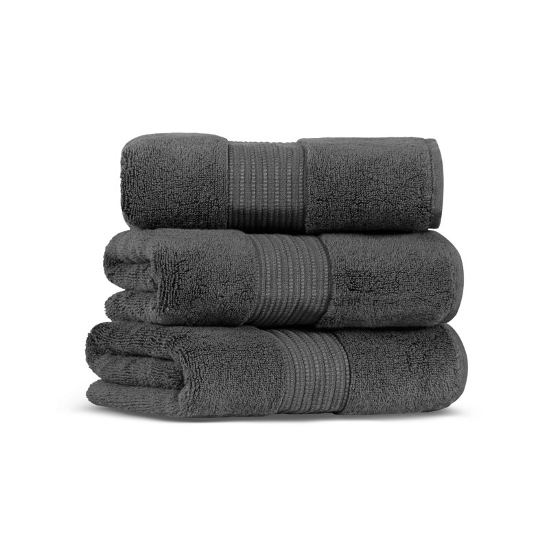 Essuie-mains de qualité supérieure, 100% coton, 19,7 po x 35,4 po | 450 g / m², doux et absorbant | Lavable à la machine, couleur anthracite | Parfait pour la salle de bain, le spa et la salle de gym, luxueusement épais et durable