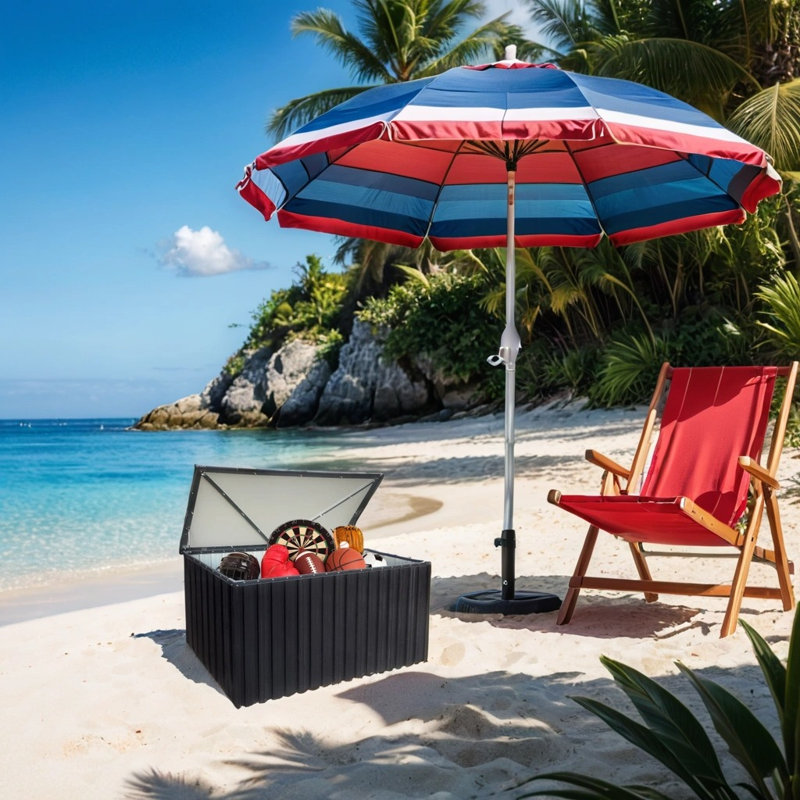 Coffre de terrasse en métal imperméable Harmony de 215 gallons, boîte de rangement pour patio et boîte de rangement pour terrasse durable