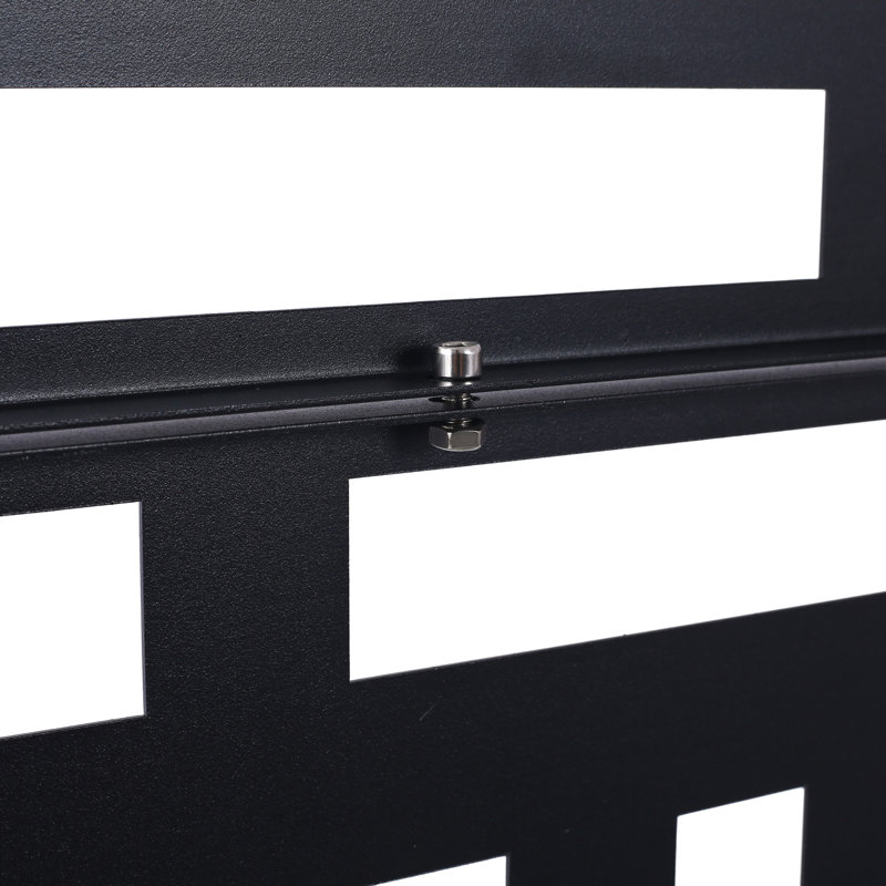 Clôture d'intimité 48 po - 76 po - Métal, noir, pour balcon de patio extérieur, plate-forme de balcon noire facile à assembler, caractéristique de performance durable