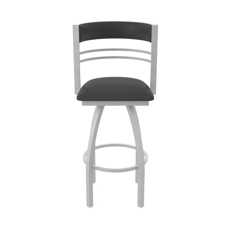 Hunter Swivel Stool, Tabouret de bar (siège d'une hauteur de 30 po), Nickel anodisé, Vinyle - Fer Canter