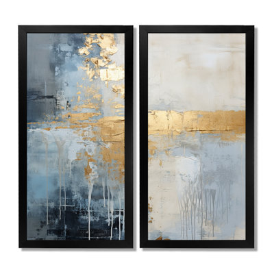 «Beige and Gold Simple Winter Landscape - Winter Landscape», impressions encadrées, paysages beiges, ensemble d'art mural sur toile