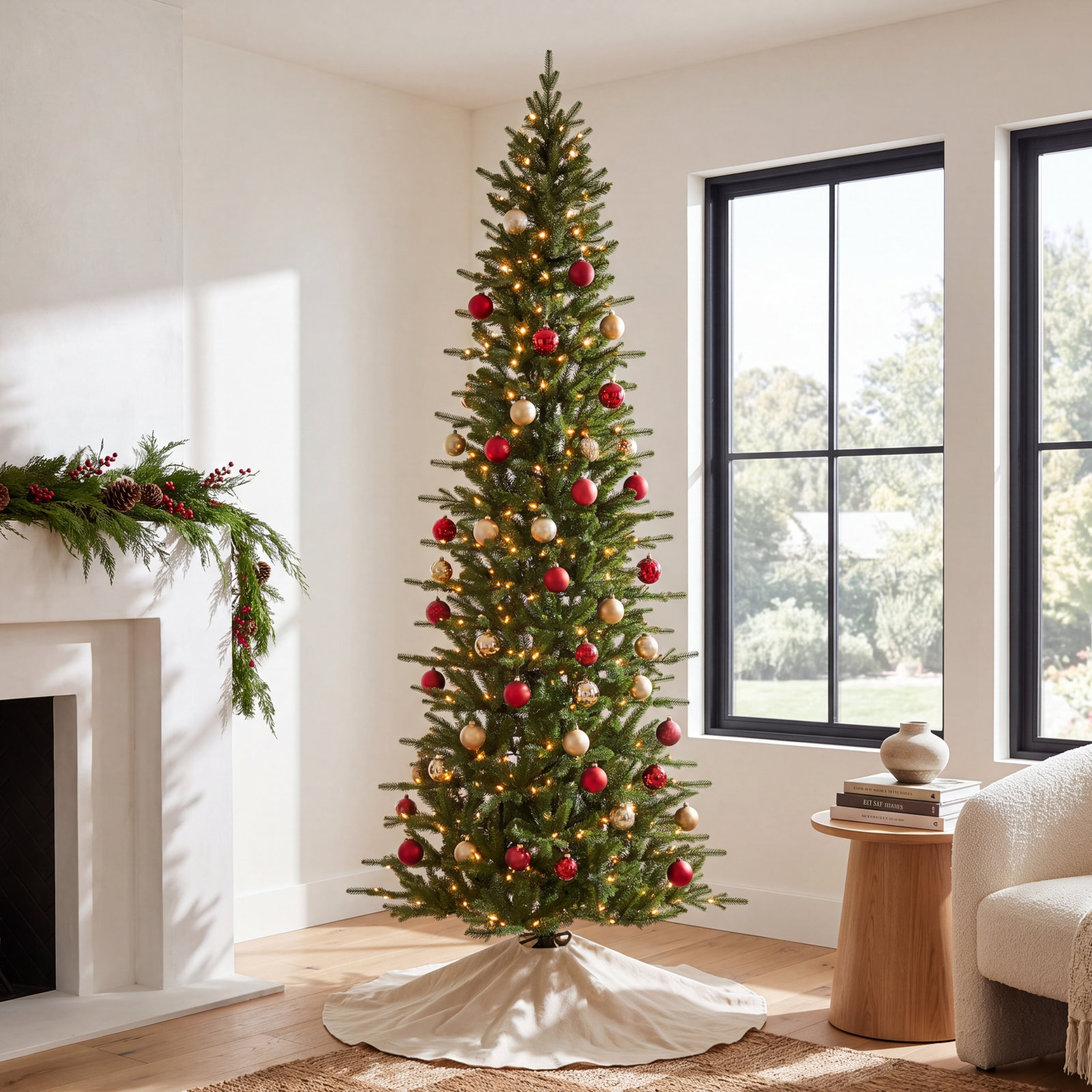 9' Pre-Lit Pine Christmas Tree