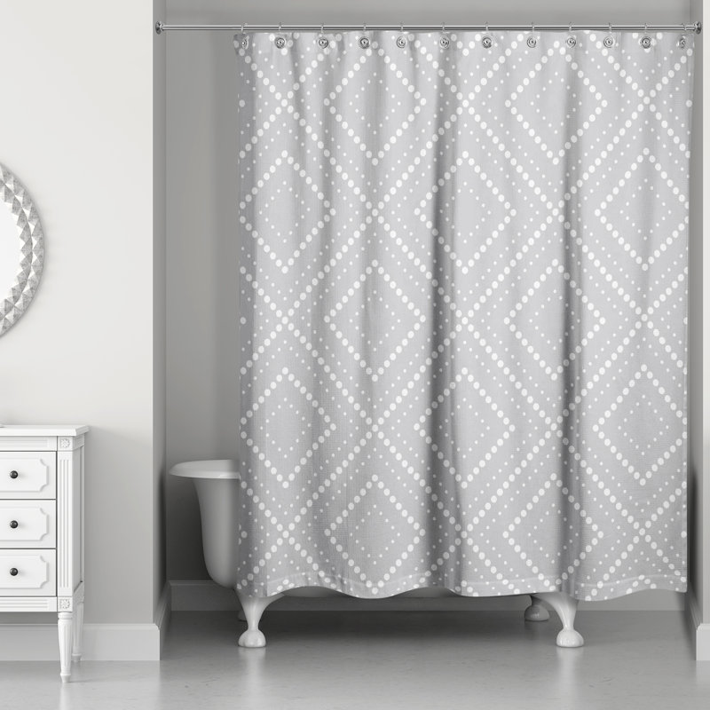 Rideau de douche simple géométrique Killion, Gris