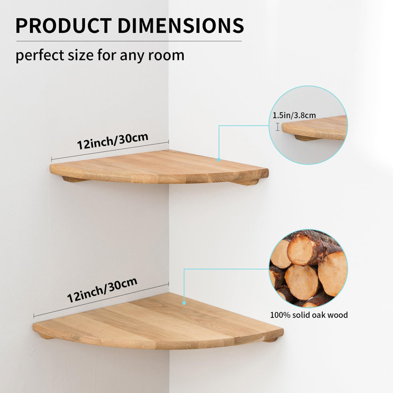 Ruzmira Wood Floating Shelf, 3.80cm H x 30.00cm W x 30.00cm D, Beige