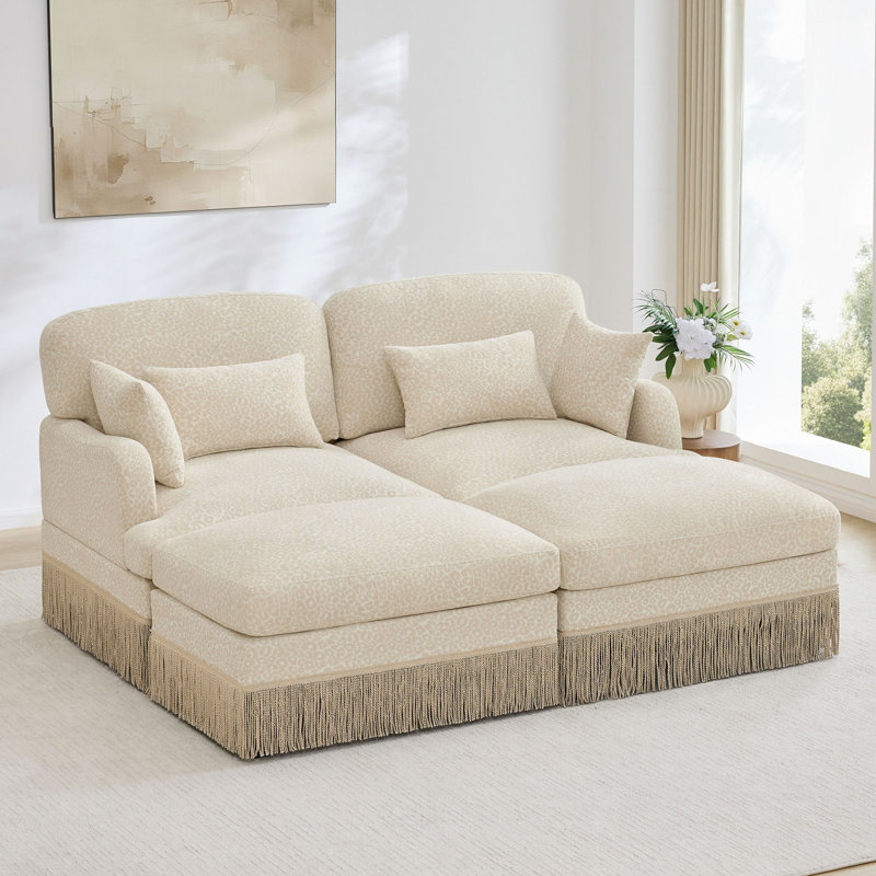 Canapé Comfy Chenille Leopard, Beige