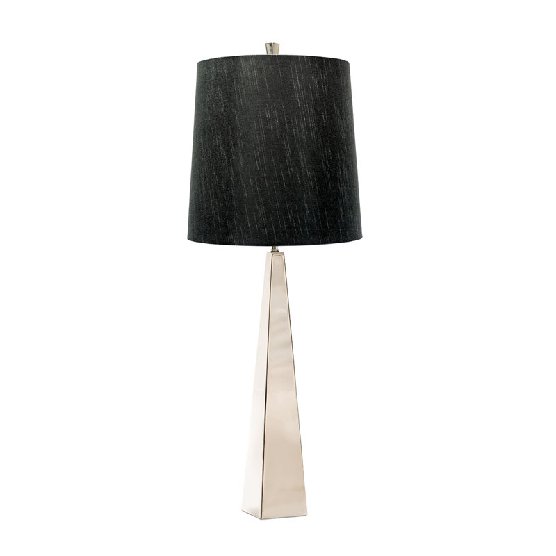 Athalene Metal Table Lamp, Dark Grey, Polished Nickel