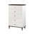 Dzianis 5-Drawer Chest in White and Walnut