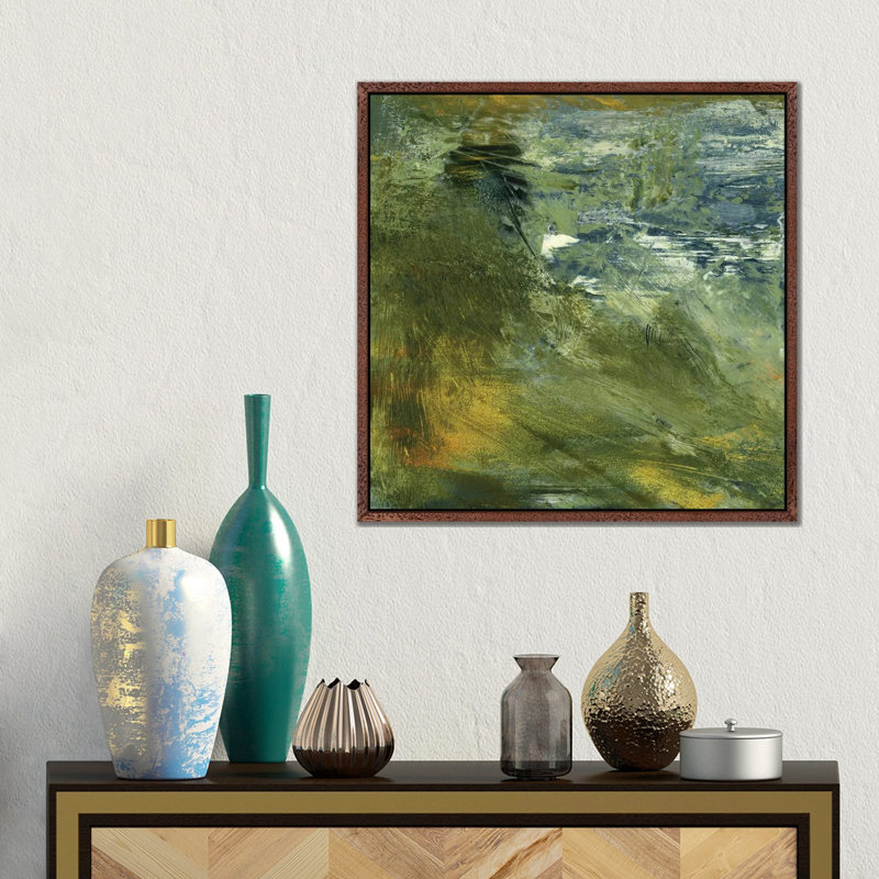 Encaustic Tile In Green I by Sharon Gordon - Gallery-Wrapped Canvas Giclée on Canvas, Classic Wood Framed