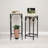 Claudette Set of 2 Rattan Accented Wood & Metal Square Side Tables
