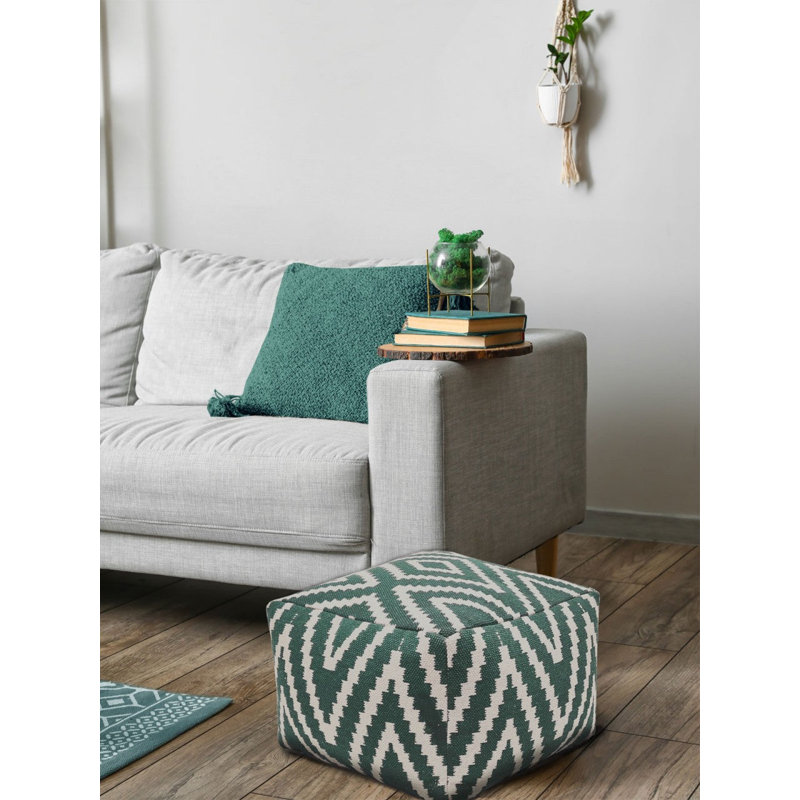 Darrion 55cm Wide Pouf Ottoman, Mint