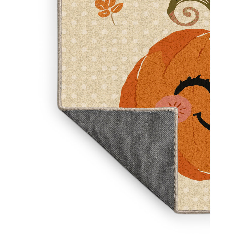 Soft Plush Farkas Thanksgiving Modern & Contemporary Abstract Area Rug in Beige – Beige Binding, 4x6
