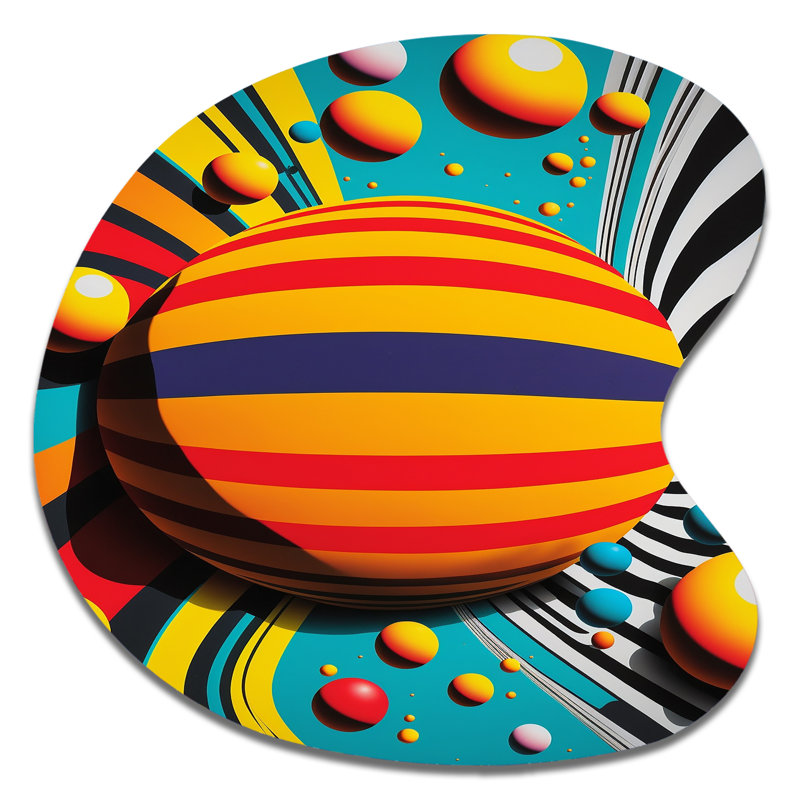 Pop Art, sphères colorées VI - art mural asymétrique moderne en forme de goutte géométrique, H 33 po x l 33 po
