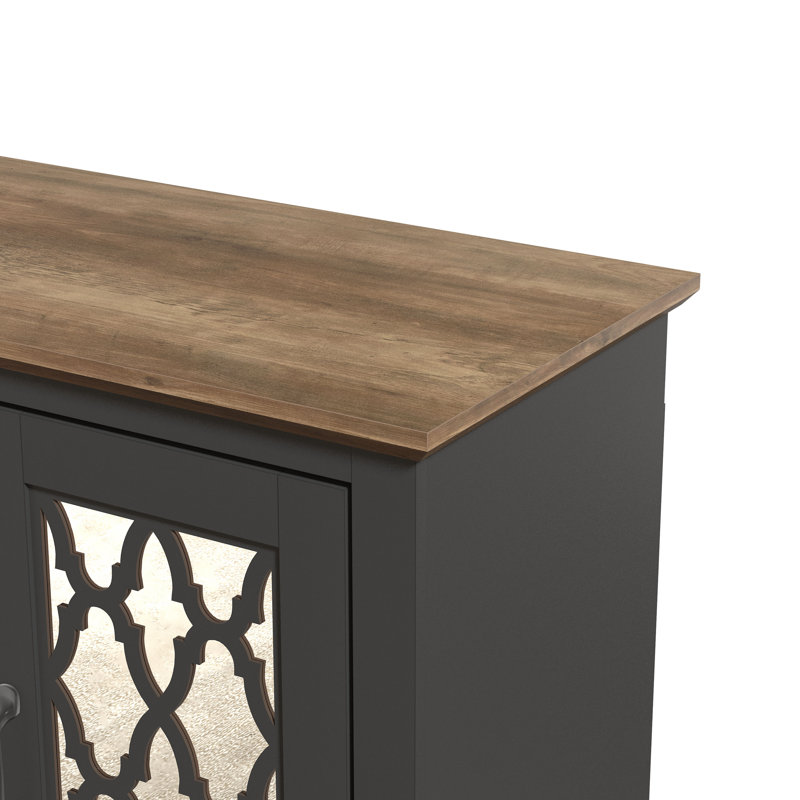 Armoire d'appoint Chessani, Noir / chêne noueux