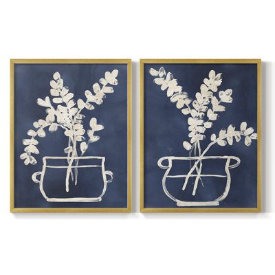 Vessel on Indigo I-Premium Framed Print -Ready to Hang - No Nails Required - No Nails Required