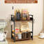 Double-Layer Coffee Bar Shelf - Suitable For Home Office And Kitchen Countertops, Brown