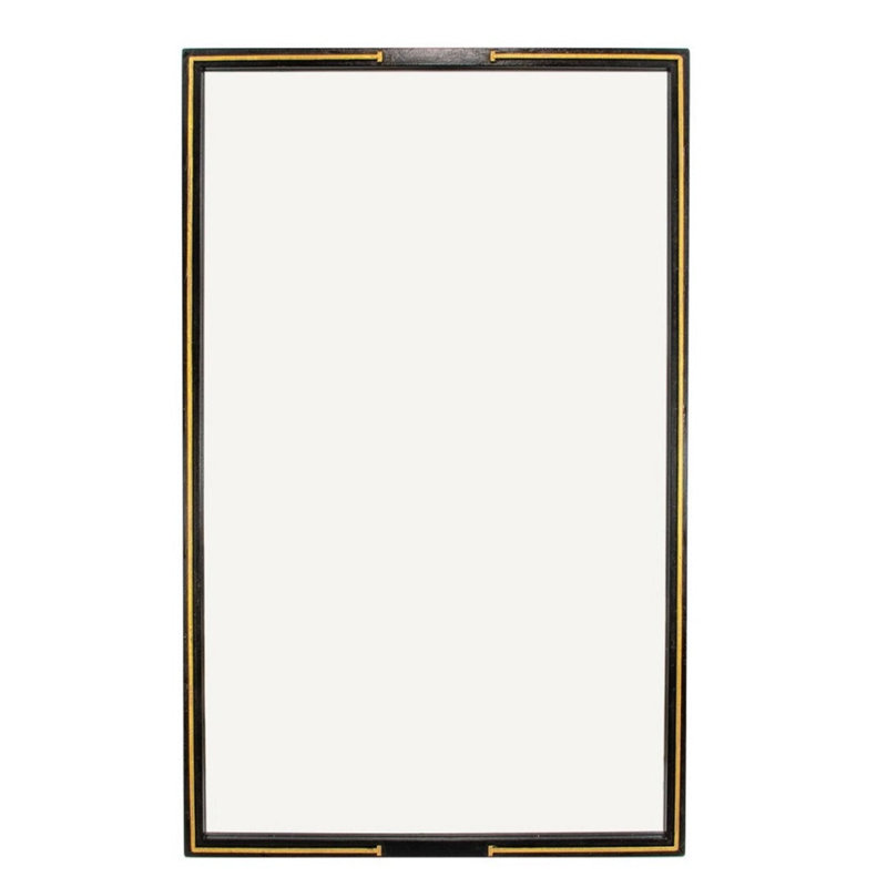 Tiffany Flat Metal Wall Mirror, Black Leaf/Gold Leaf