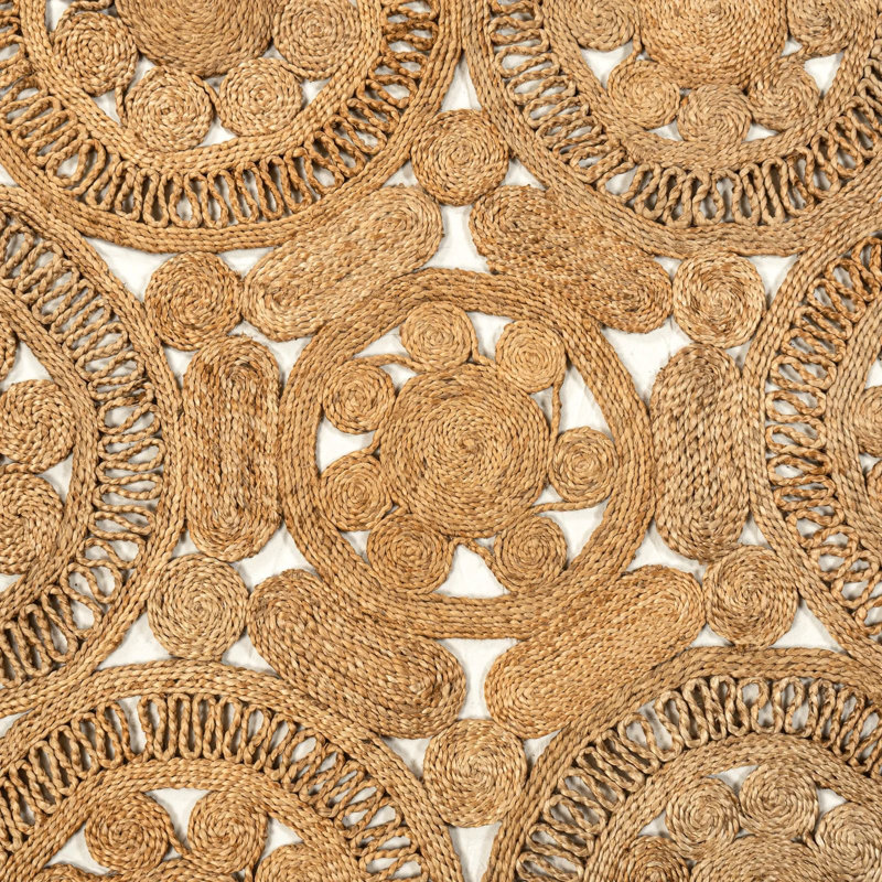 Handwoven Braided Hexagonal Jute Mat