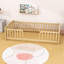 Lit de clôture d'inspiration Montessori avec entrée centrale et garde-corps-129200247-129200246