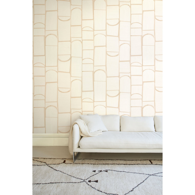 Schumacher x Backdrop Bloomsbury Wallpaper, Warm White