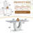  63'' Wooden Dining Table Set, Rectangle Gray Dining Table Set for 4/6 with Leather Chairs-755028153-755028155