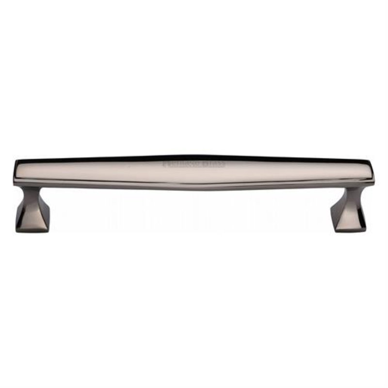 Heritage Brass Heritage Cabinet Pull Deco Design, Polished Nickel, 2.5cm H x 11.3cm W x 3.5cm D