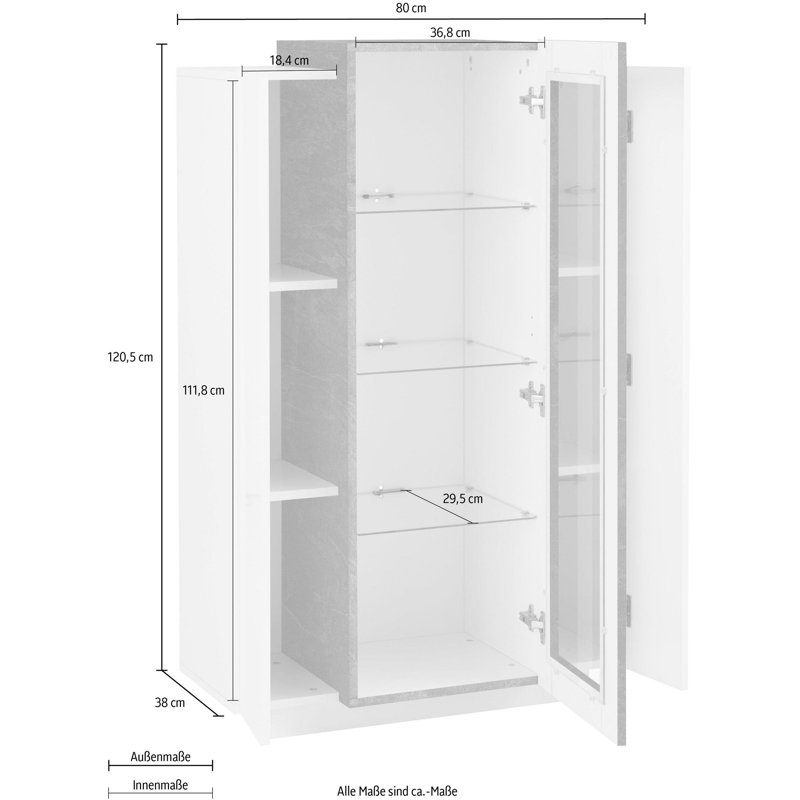 Nostrand 80cm Sideboard, White/Report Grey