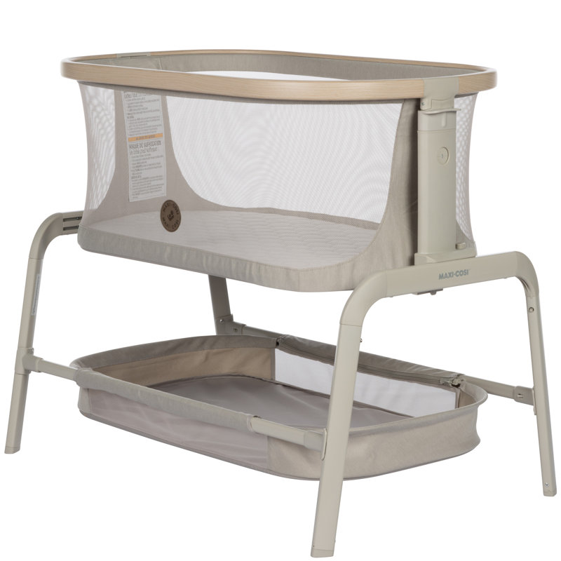 Iora Bedside Crib with Mattress, Beige