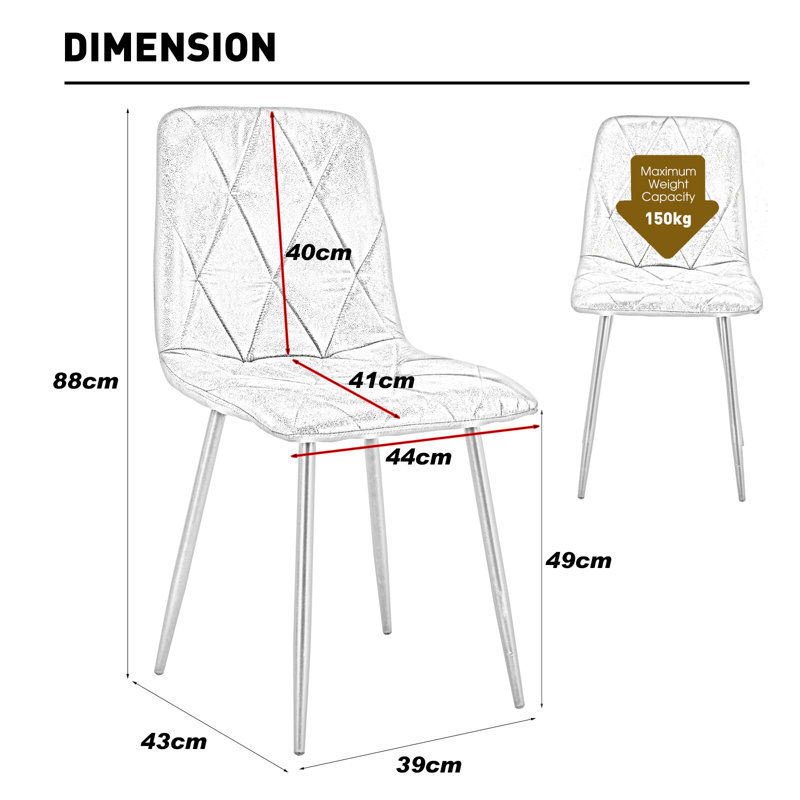 49cm H Linen Upholstered Side Chair in Beige, 4