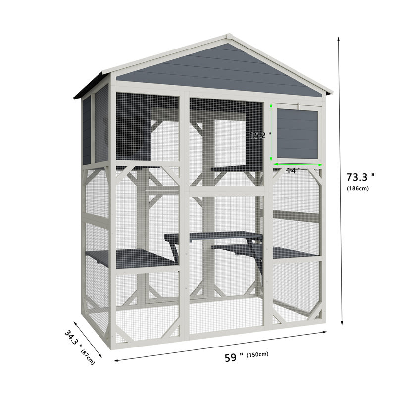 Très grand enclos extérieur pour chat, cage de jeu extérieure pour chat, grand parc extérieur imperméable pour chat