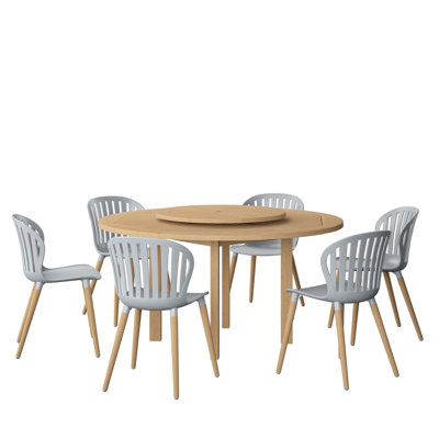 Anautica 59'' Round 6-Person Outdoor Dining Set