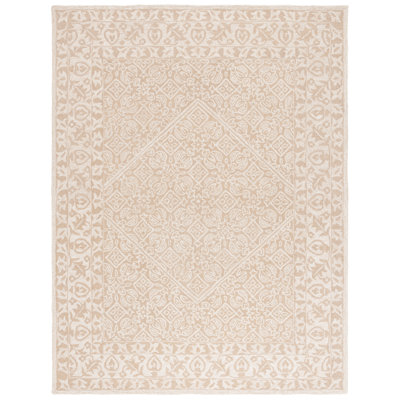 Dip Dye Hand Tufted Wool/Cotton Oriental Rug in Beige/Ivory