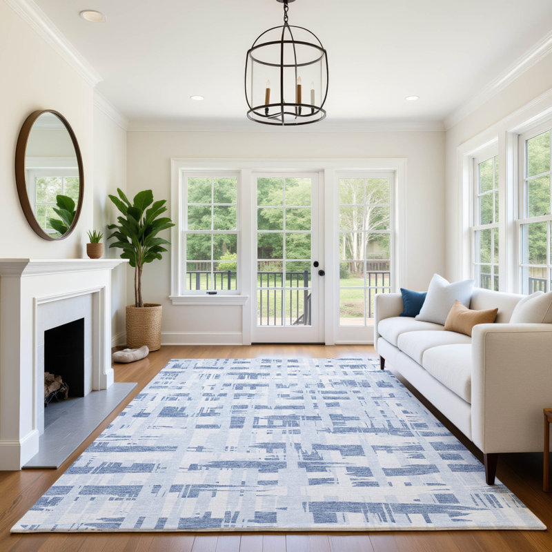 Tapis à rayures Chelston AMF1849 lavable à la machine de qualité supérieure, Rectangle 9 pi x 12 pi
