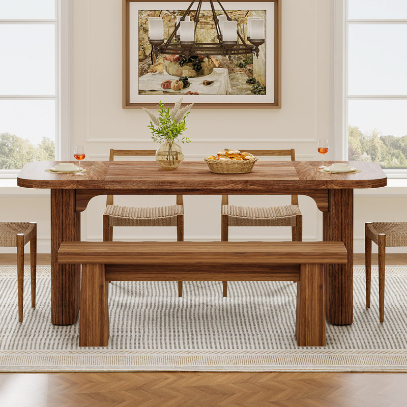 47-Inch Dining Table Bench, Brown