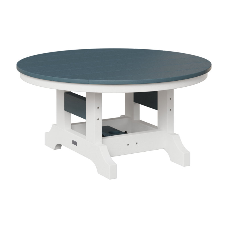 Garden Classic Outdoor Round Coffee Table, Slate/White
