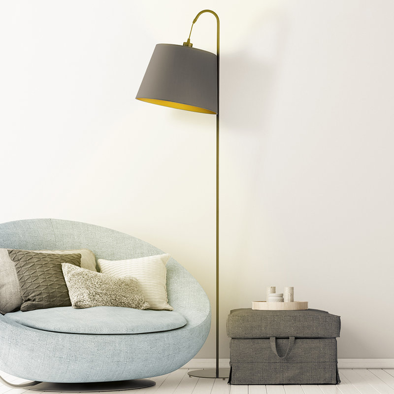171cm Task Floor Lamp, White/Gold, Grey