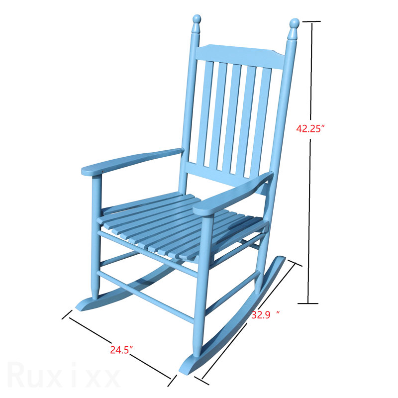 Chaise berçante en bois en bois bleu