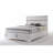 Storage Platform Bed For Residential Bedroom White Finish Synthetic Wood Queen Size With Built-In Drawer Storage