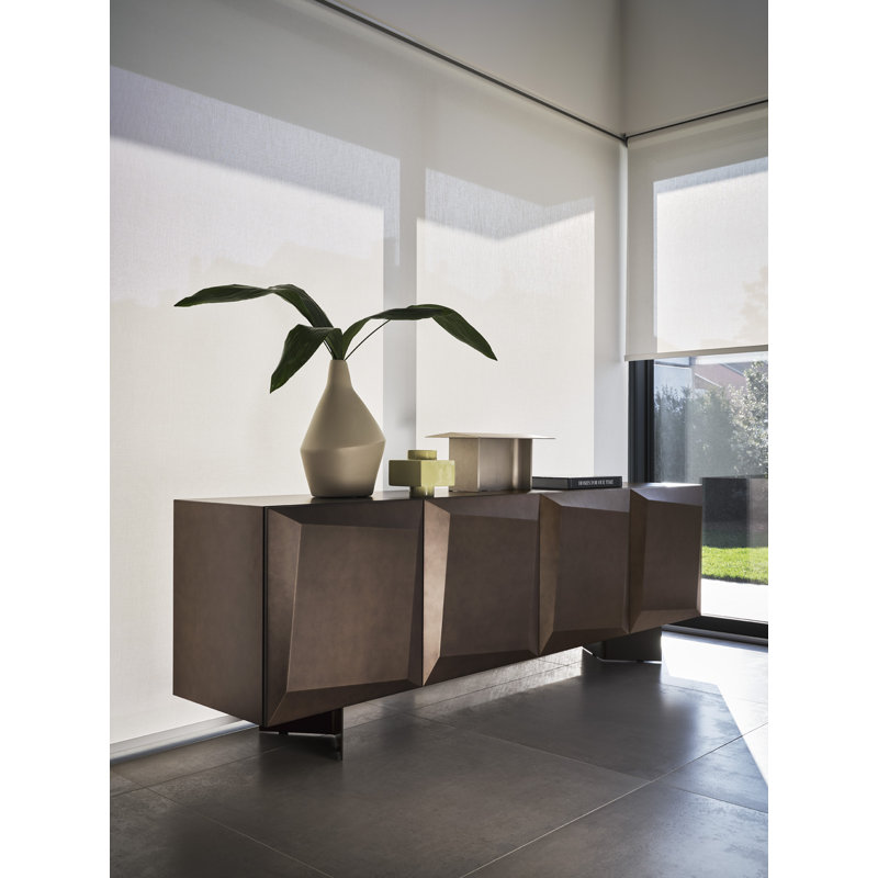 Alterego Sideboards Buffets, 31.13"H x 95"W x 19.75"D, Matt Bronze Brushed/Matt Bronze