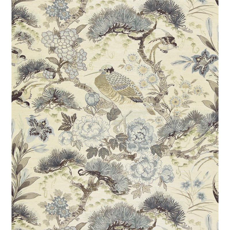 Shenyang Sisal Animal Print Fabric Wallpaper Roll, Parchment