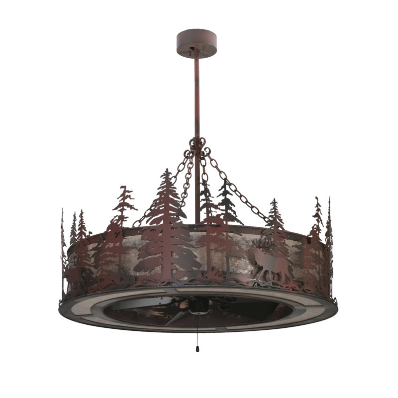 Elk At Dusk 8 - Light Chandelier